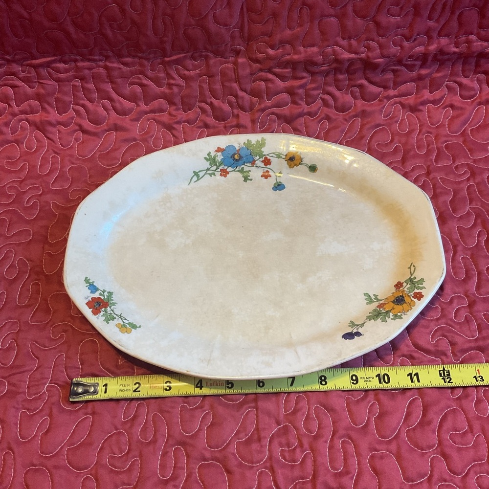 Vintage Floral Oval Platter